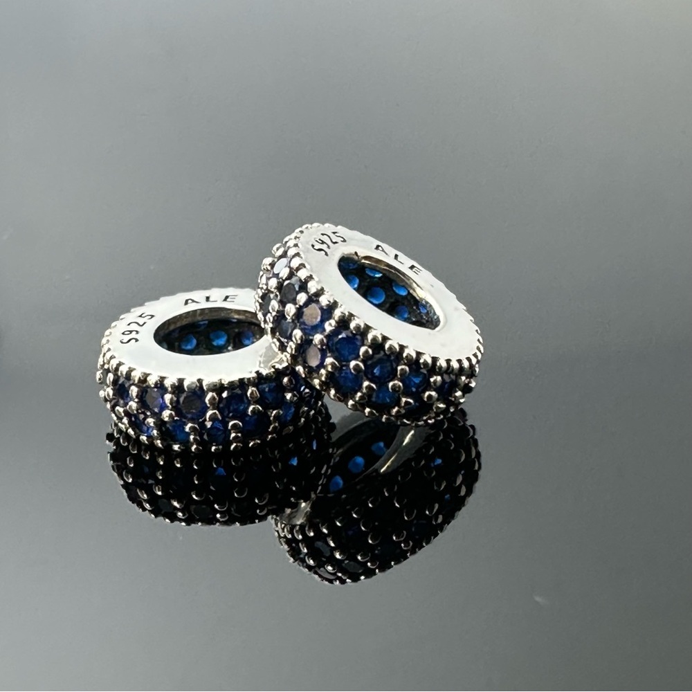 Pandora Sterling Silver Blue Pave Spacer Charms